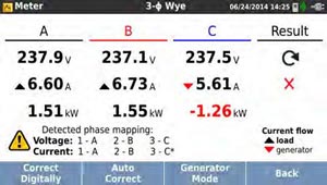 The four current probes automcatically get detected while being connected seperately on the 1736