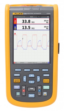 Fluke 123B Industrial ScopeMeter Hand-Held Oscilloscope, 20 MHz-