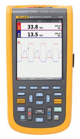 Fluke 123B/S Industrial ScopeMeter Hand-Held Oscilloscope with Fluke View software, 20 MHz-
