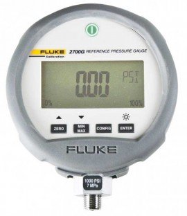 Fluke 2700G Series Digital Pressure Gauge, -15 to 15 psi with accreditation, 4.5&amp;quot; dial, &amp;frac14;&amp;quot; NPT male, bottomcast ZNAL housing-