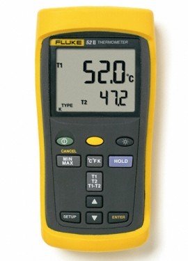 Fluke 52-2 CAL Dual Input Digital Thermometer with calibration certificate-