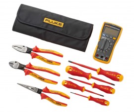 Fluke IB117K 117 Electrician's Multimeter and Insulated Hand Tools Starter Kit with roll up pouch-