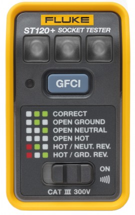Fluke ST120+-LW GFCI Socket Tester with beeper, 110 to 125 V AC-